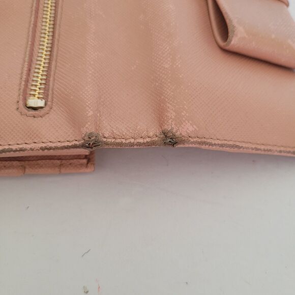 PRADA Saffiano Wallet Clutch Large Light Pink Bow Envelope Large Logo Fair Box - Picture 11 of 12